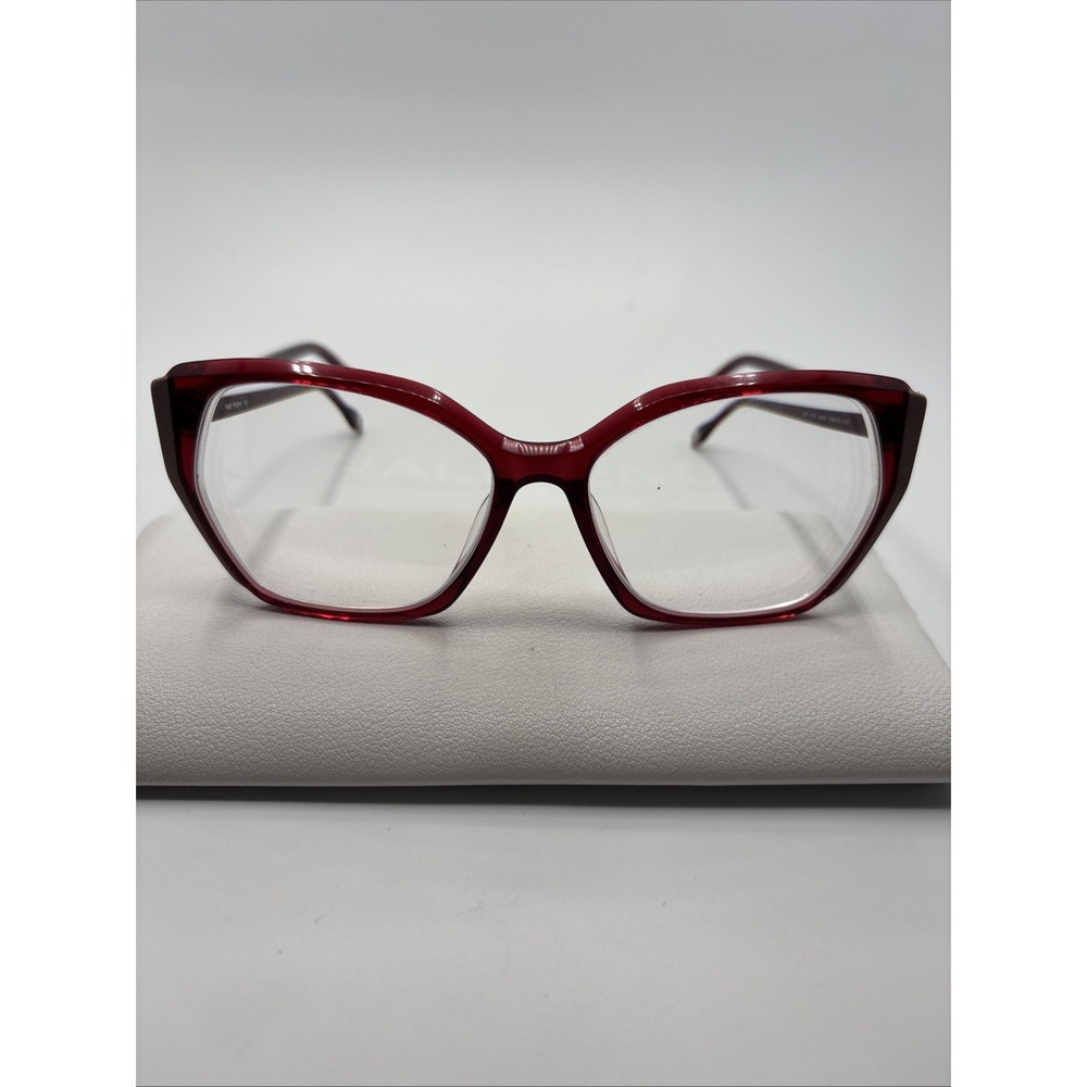 FYSH 3741 S406 VIOLET PINK CLEAR GEOMETRIC AUTHENTIC EYEGLASSES 55-15-140 #109